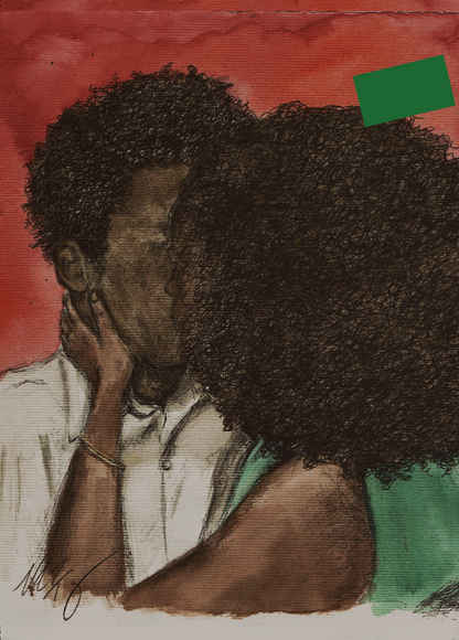 "Kissing Booth" postcard art print